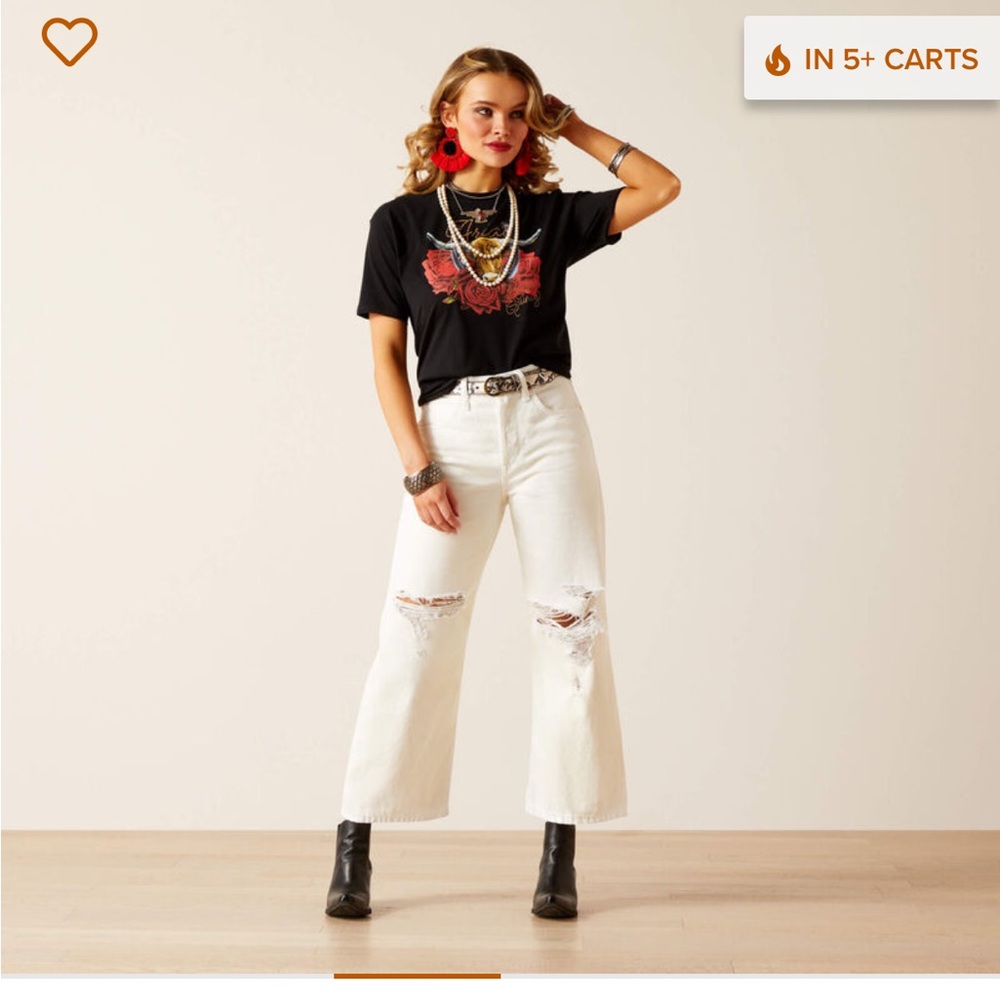 Ariat White Flare Wide Leg Jeans